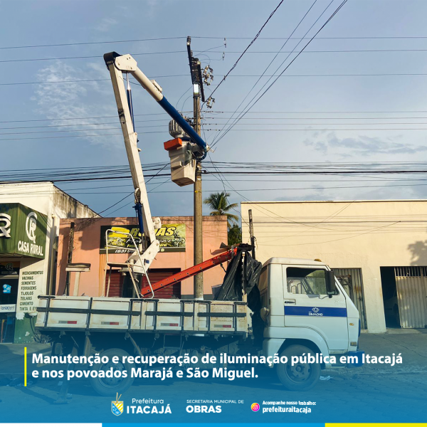 Manutenção e recuperação de iluminação pública em Itacajá