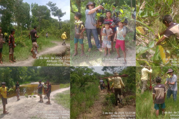 Ação de preservação ambiental com plantio de mudas é realizada nas margens do córrego da Aldeia Santa Cruz